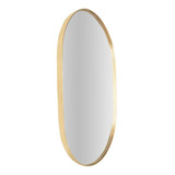 Espelho Oval Medio Com Moldura Metal 100x60 Luxo
