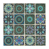 Vinilos Decorativos 16u. 15x15cm  Mandala Marroqui Verde