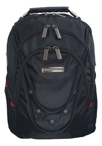 Mochila Portalaptop 17'' Beverin Swissmobility, Color Negro