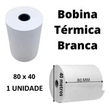 Bobina Térmica Impressora Pdv Cupom Fiscal Branca 80x40 1 Cor Branco Silfer Rio Branco Bobinas