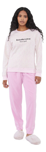 Pijama Mujer Polar Rosado Corona