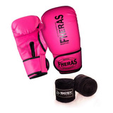 Kit Boxe Muay Thai Luva Fheras Bandagem 5m * Super Oferta!