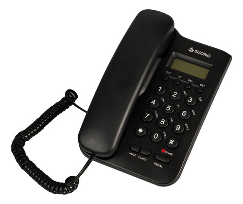 Teléfono Fijo Con Cable Suono Color Negro