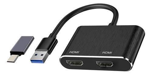 Adaptador De Vídeo Externo Usb C Para Adaptador Hdmi Duplo C