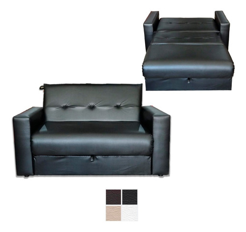 Sillon Cama 2 Cuerpos Bi Cama Tapizado Eco Cuero