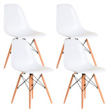 Silla De Comedor Eames Shopick, Color Blanco, 4 Unidades