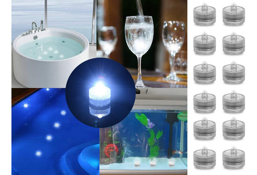 12 Velas Led - A Prova D'água Submersão Piscina Vaso Aquário