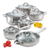 Juego De Ollas Y Sartenes Cook N Home Acero Inoxidable 12pzs