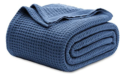 100% Cotton Blankets King Size For Bed - Waffle Weave B...