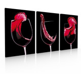 Set De 3 Cuadros Decorativos Para Comedor Copas De Vino