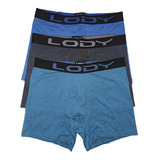 Pack Boxer Lody Men X3 Lisos Jaspeado Algodón Y Lycra 944