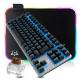 Kit Teclado Mecanico Gamer Mousepad Para Pc Computador Abnt2