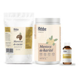 Kit Hidrata Karité 1kg + Cacao 500g + Vitamina E 50g Hebbe