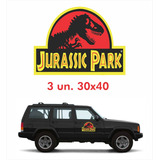 Kit Adesivo Emblema Faixa Jurassic Park Jeep Cherokee Black