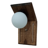 Aplique De Pared Con Globo Madera Rustico Artesanal 