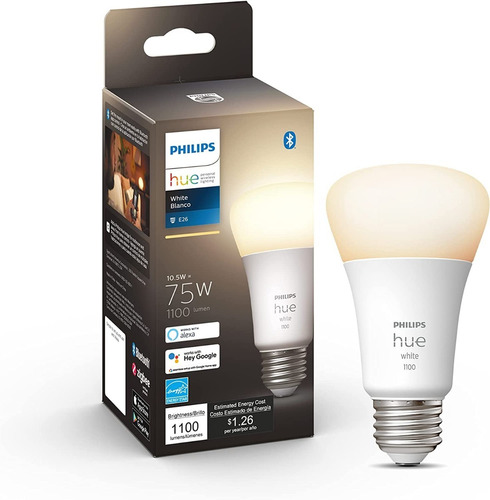 Bombilla Inteligente  Philips Hue - Blanca A19 Con Bluetooh