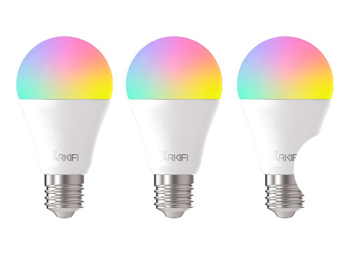 3 Ampolletas Inteligentes Rgb Multicolor + Blancos E27 9w