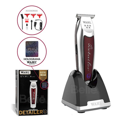 Máquina Terminadora Wahl Detailer Li Cordless 5 Star 8171 Trimmer Profesional Inalámbrico Cuchilla T-Wide Batería De Litio 100 Minutos De Uso Ideal Para Barbería Con Holograma De Autenticidad | Envío gratis