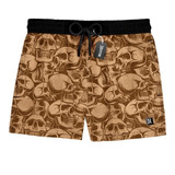 Short Praia Masculino Estampa Caveiras Mauricinho 0117