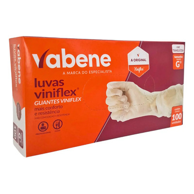 Luva Viniflex Tpe Descartável Vabene Kit 10 X 100 Unidades Cor Translúcida Tamanho G | Frete grátis