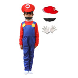 Disfraz De Mario Bros Con Guantes Cosplay Para Niños Y Niñas