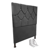 Cabeceira De Cama Box Viúva + Frame 130cm Estofada Maju Cinz