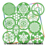 Kit Stencils Plantilla 12 Geometria Sagrada Meditacion Decor