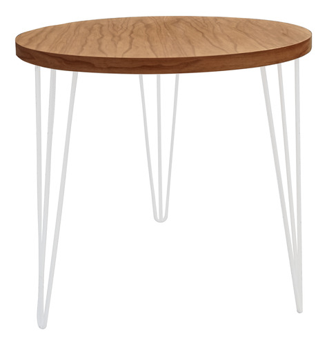 Mesa De Comedor Circular Madera Con Patas Hairpin 80 Cm