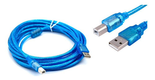 Cable Usb 2.0 Para Impresora 1.80mts Azul 