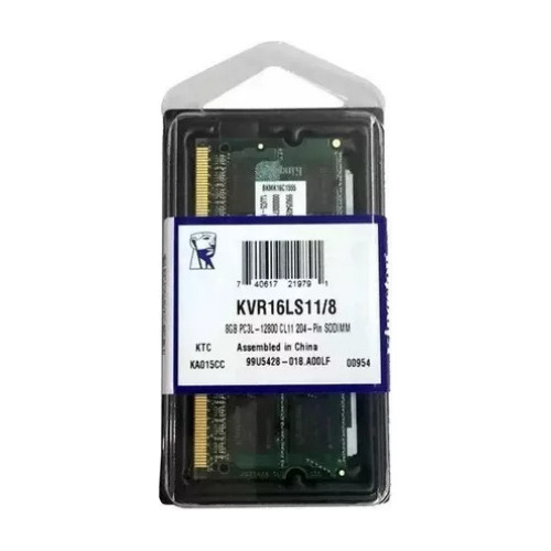 Memória Ram De Notebook  8gb Ddr3l Pc3l-12800s 1600mhz 1,35v