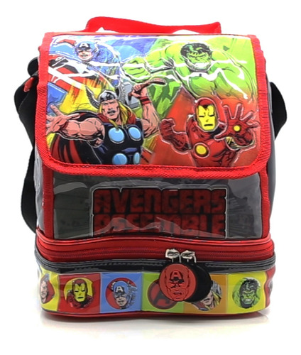 Lunchera Termica Doble Piso Avengers Int Sp846 Cresko Color Rojo