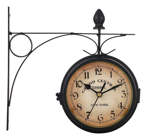 Vintage Double Sided Wall Clock Station