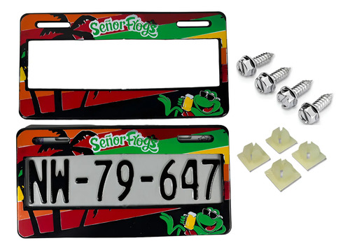 Par De Portaplacas Señor Frogs Cerveza Mex Con Tornillos | Meses sin interés