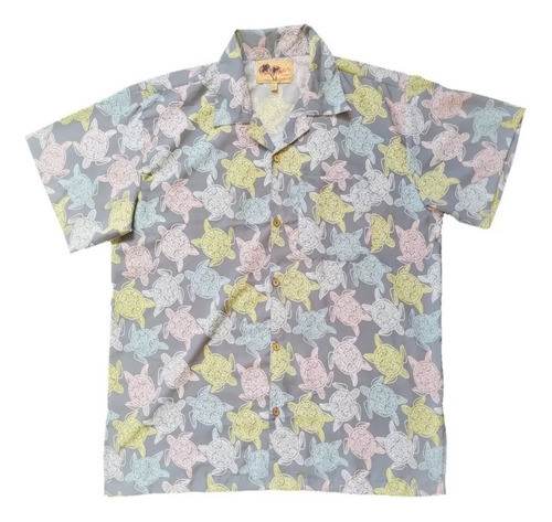 Camisa Hawaiana Tropical Estampado Palmeras Hombre Playa 