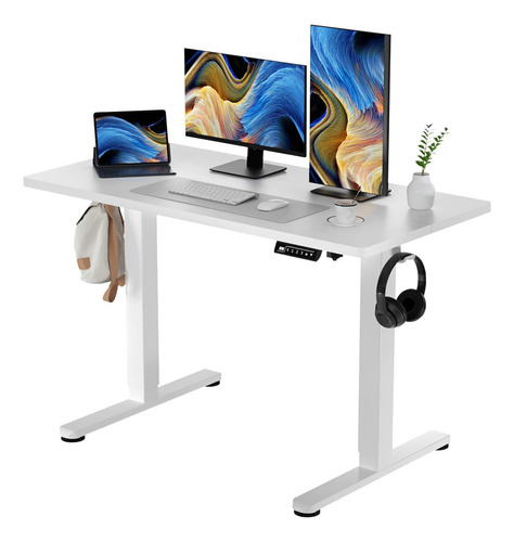 Jylh Joyseeker White Standing Desk, 48 X 24 Inch Adjustable.