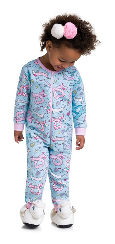 Macacao Pijama Infantil Brandili Flanelado Inverno Meninas