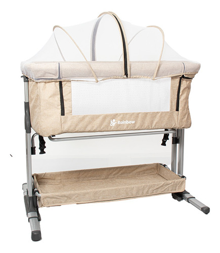 Cuna Colecho Mecedora Rainbow Kaila Plegable Con Bolso Color Beige