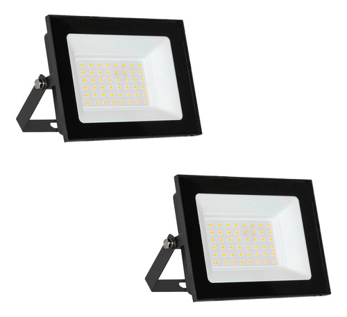 Reflector Proyector Exterior Pack X2 Luz Led 50w Fria Calida