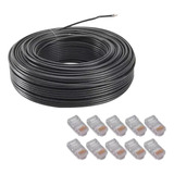 Cable Utp Red Cat5e Interior 50m Metros Cctv Led + 10 Fichas