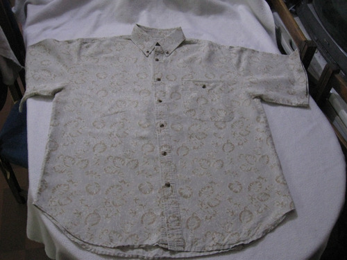 Camisa Guayabera Hawaiana De Ramie Bugle Boy Talla L  Manga 