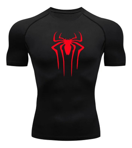 Camisa Compressão Spider-man Manga Curta Musculação Academia