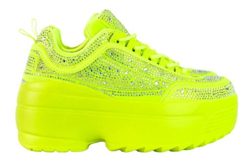 Tenis Sneakers Brillos Casual Mujer Hanna Mx Kate Sky Yellow