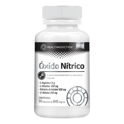 HEALTHADDICTION - Óxido Nítrico Suplemento para Rendimiento Deportivo y Circulación con L-Arginina, L-Citrulina y Beta Alanina - 90 Cápsulas de 845 mg | Meses sin interés