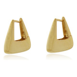 Brinco Argola Triangular Folheado A Ouro 18k