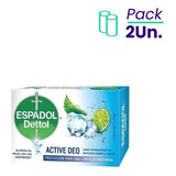 Jabón En Barra Active Deo Antibacterial Espadol 80g Pack X2