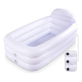 Bañera Portátil Inflable, Bañera De Baño Duradera Blanca Con