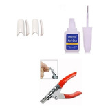 Kit Corta Tips + Pegamento + 100 Tips Uñas Esculpidas  Ydnis