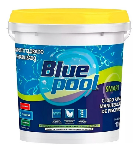 Balde De Cloro Bluepool 10 Kg Poderosa Solução Para Limpeza