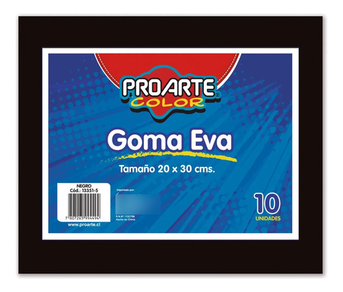 Pack Goma Eva Negra 20x30 Proarte