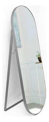 Espejo De Piso Mayorca Ovalado 60 Cm Plata Decorativo